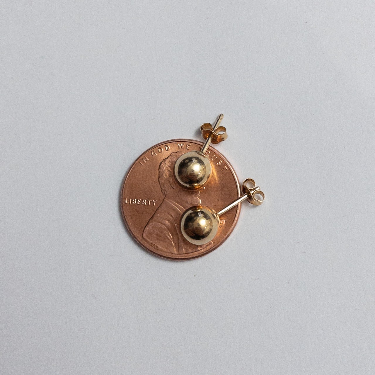 14K Gold Ball Stud Earrings #2