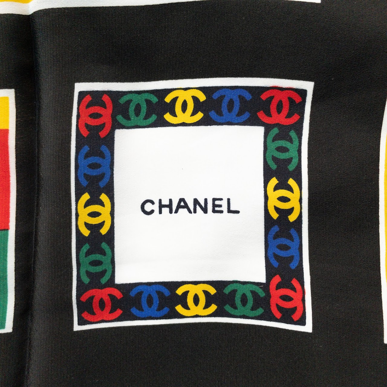 Chanel Vintage Logo Silk Scarf