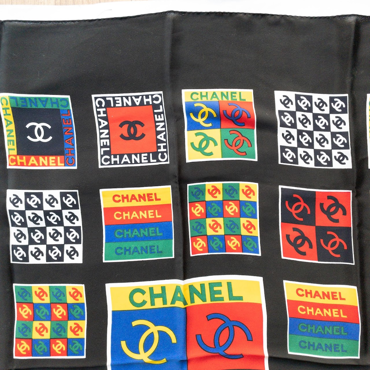 Chanel Vintage Logo Silk Scarf