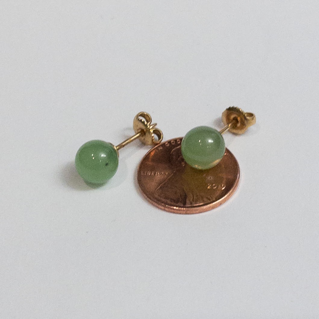 14K Gold & Jade Earrings