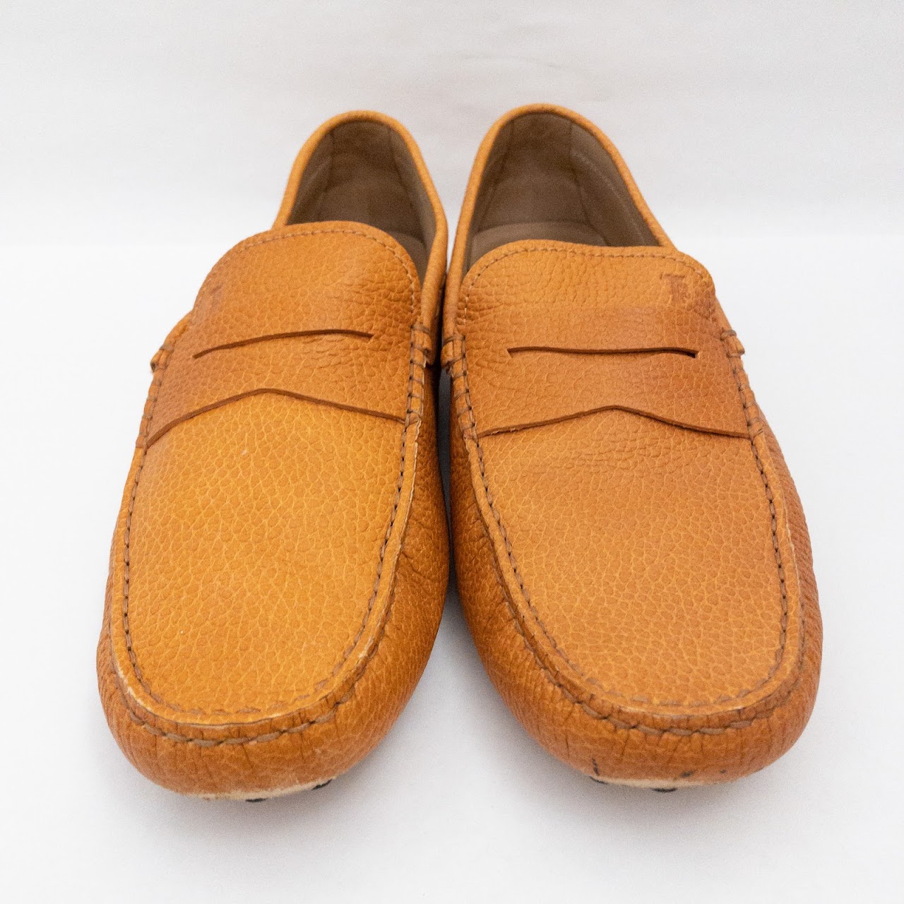 Tod's Orange Leather Driving Mocs