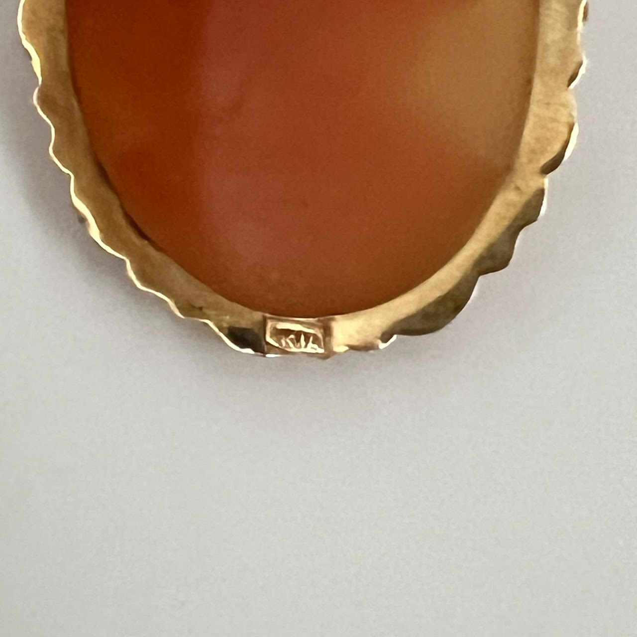 14K Gold Shell Cameo Convertible Brooch