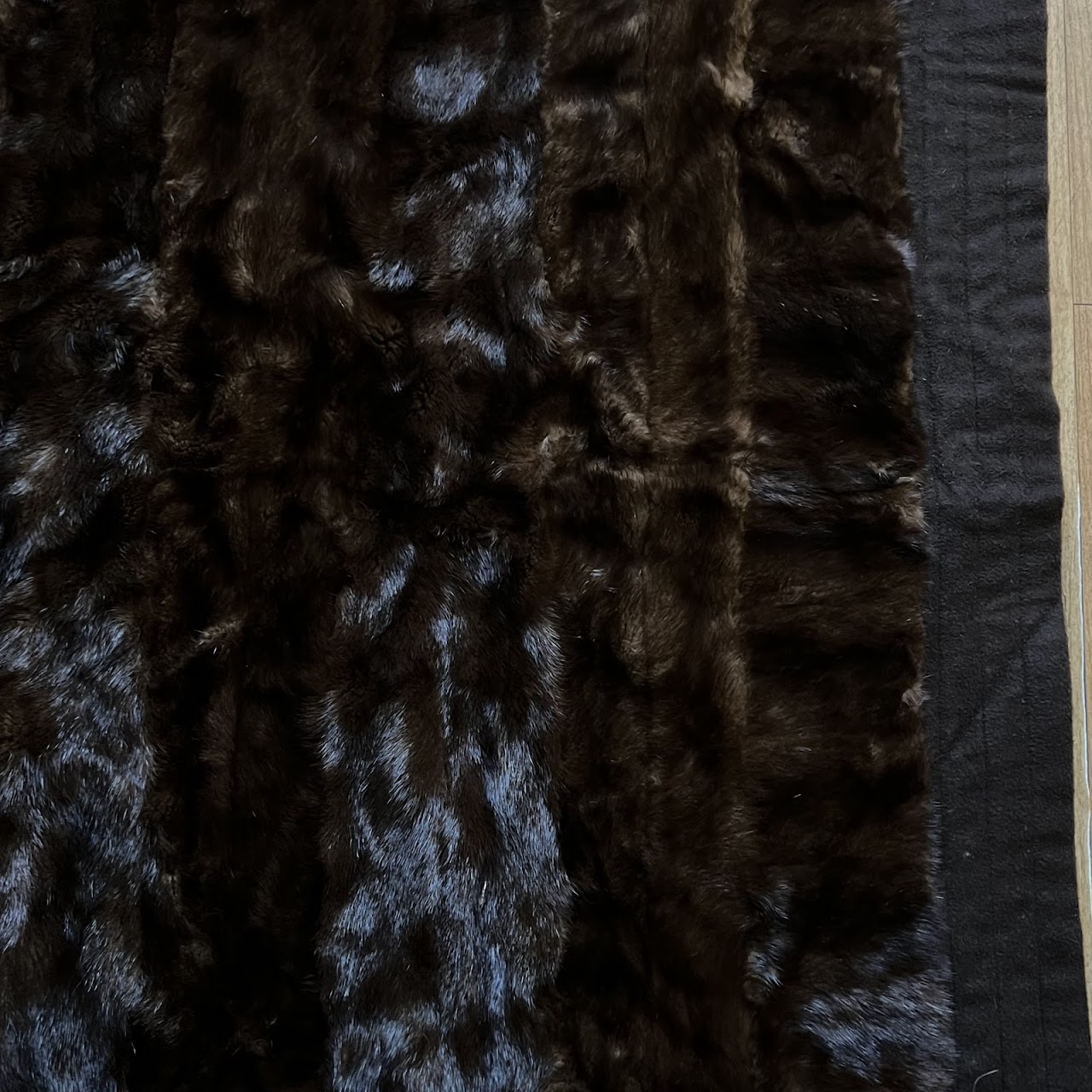 Loro Piana Cashmere and Mink Fur Throw Blanket