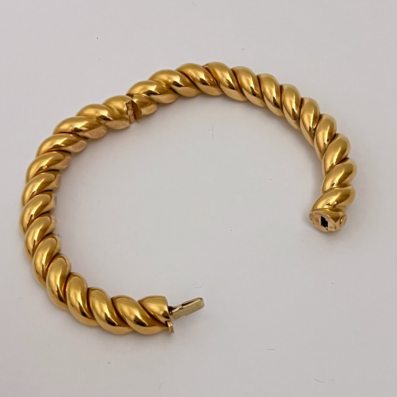 18K Gold Biffi Italian Heavy Twist Bangle Bracelet