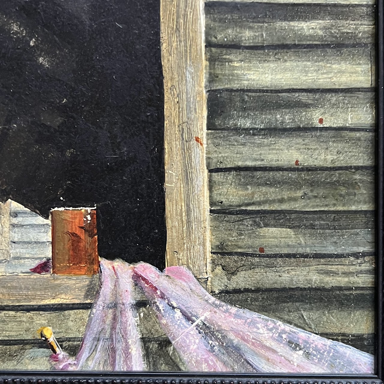 Rustic Scene Signed Oil Painting, 1969