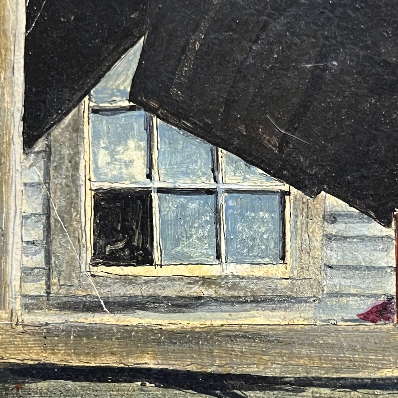 Rustic Scene Signed Oil Painting, 1969