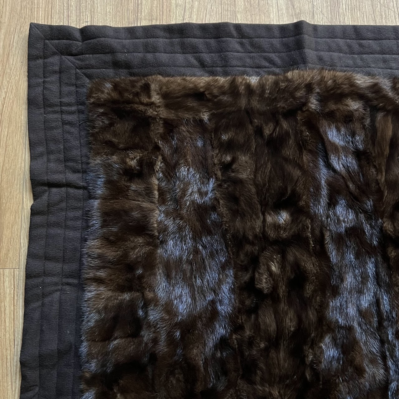 Loro Piana Cashmere and Mink Fur Throw Blanket