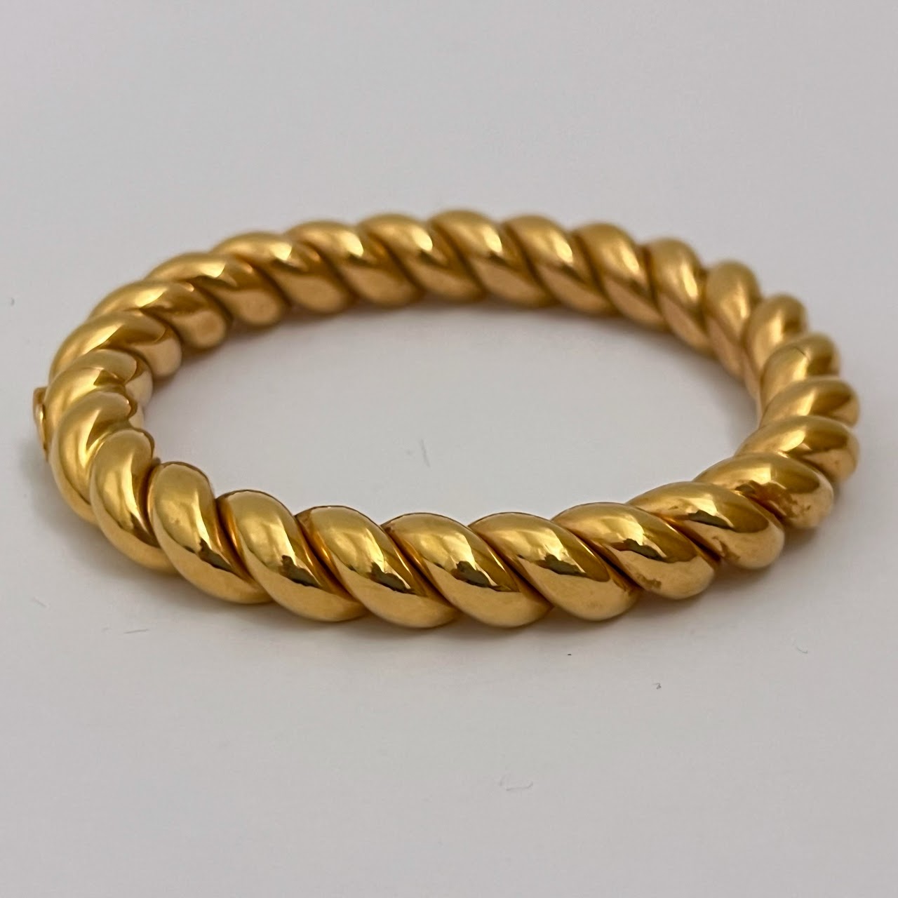 18K Gold Biffi Italian Heavy Twist Bangle Bracelet