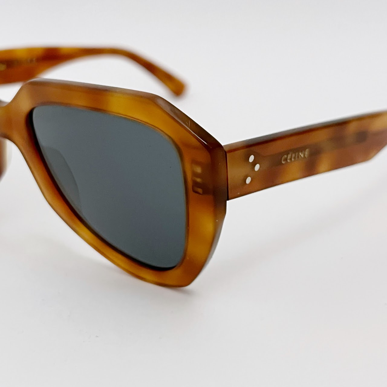 Céline Chunky Amber Tortoise Shell Sunglasses