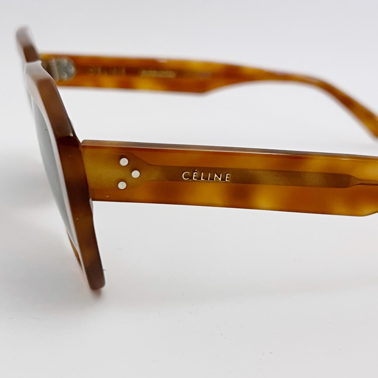 Céline Chunky Amber Tortoise Shell Sunglasses