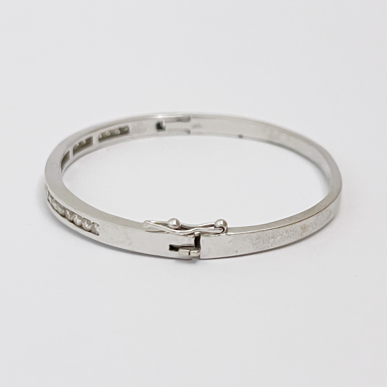 14K White Gold and Diamond Bracelet