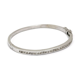 14K White Gold and Diamond Bracelet