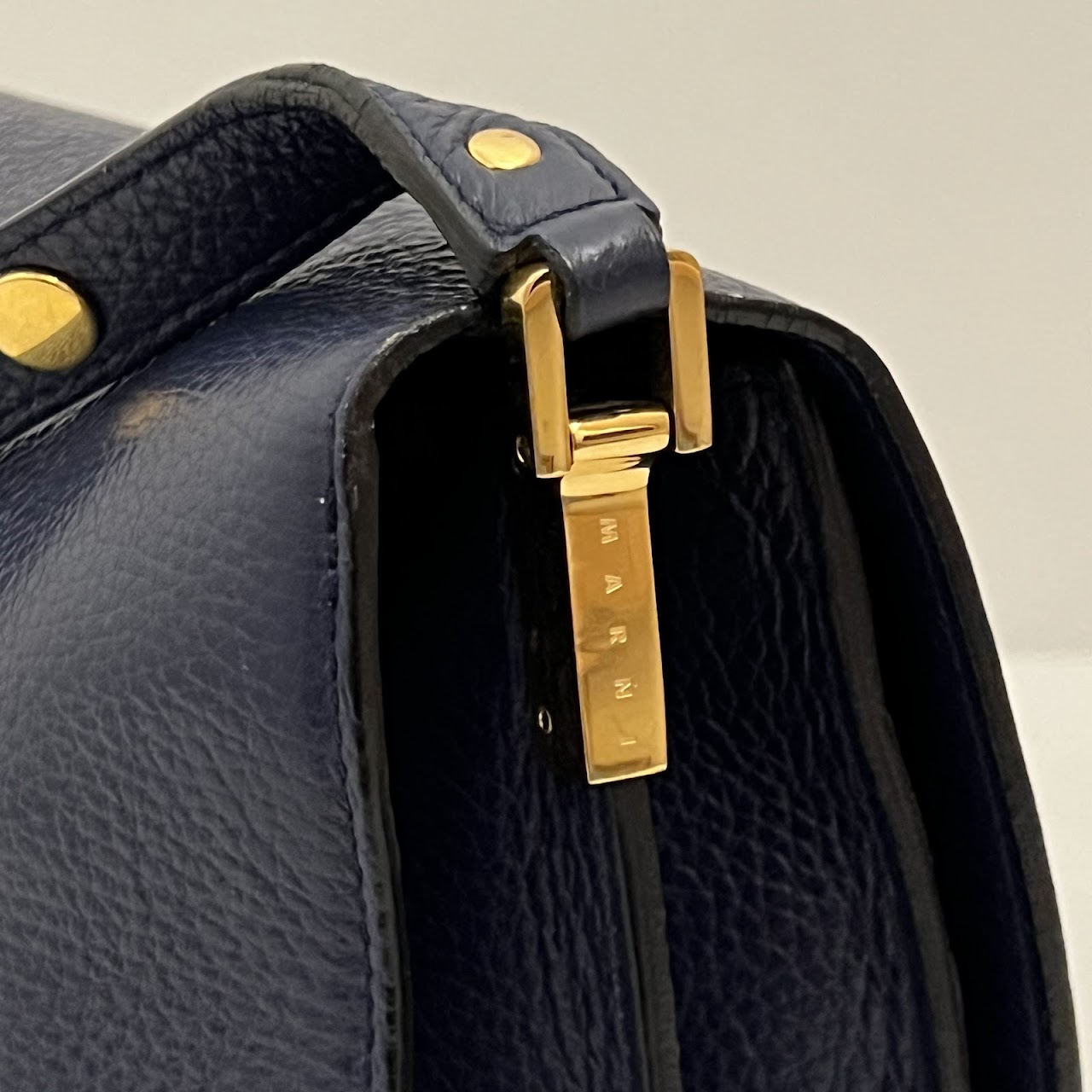 Marni Midnight Blue Leather Shoulder Bag