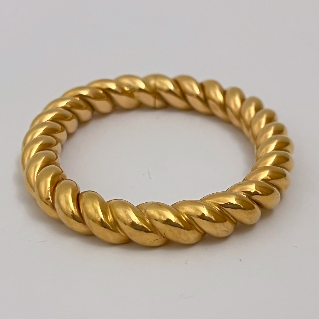 18K Gold Biffi Italian Heavy Twist Bangle Bracelet