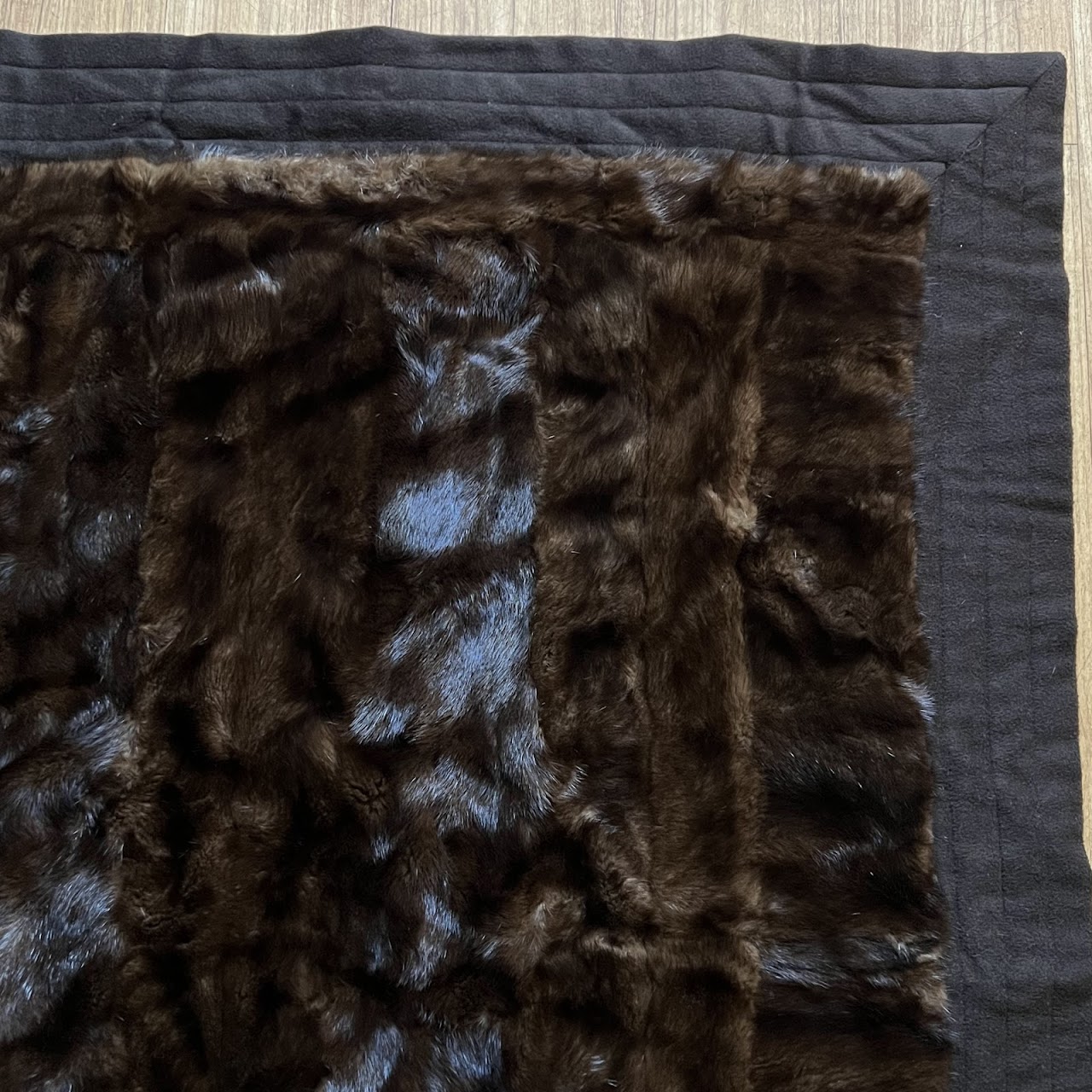 Loro Piana Cashmere and Mink Fur Throw Blanket