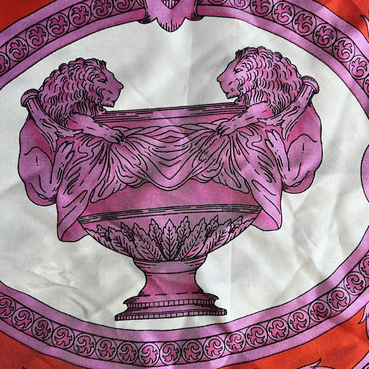 Versace Four-Panel Baroque Medusa Print Silk Scarf