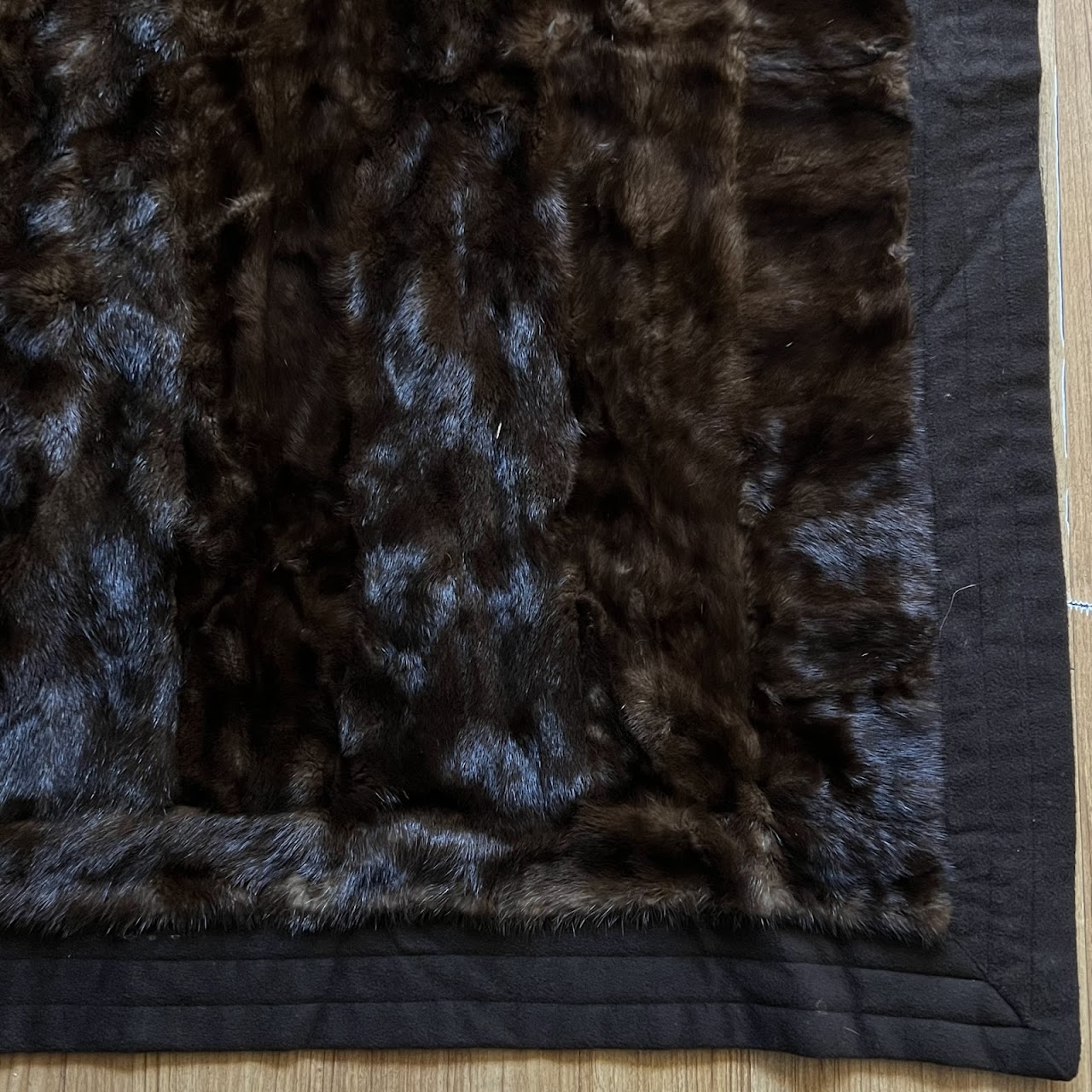 Loro Piana Cashmere and Mink Fur Throw Blanket