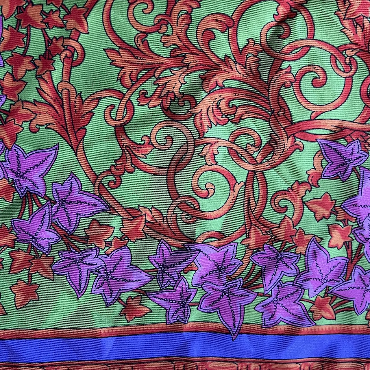 Versace Four-Panel Baroque Medusa Print Silk Scarf