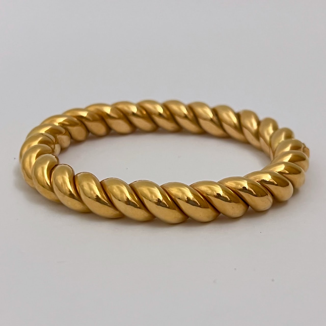 18K Gold Biffi Italian Heavy Twist Bangle Bracelet