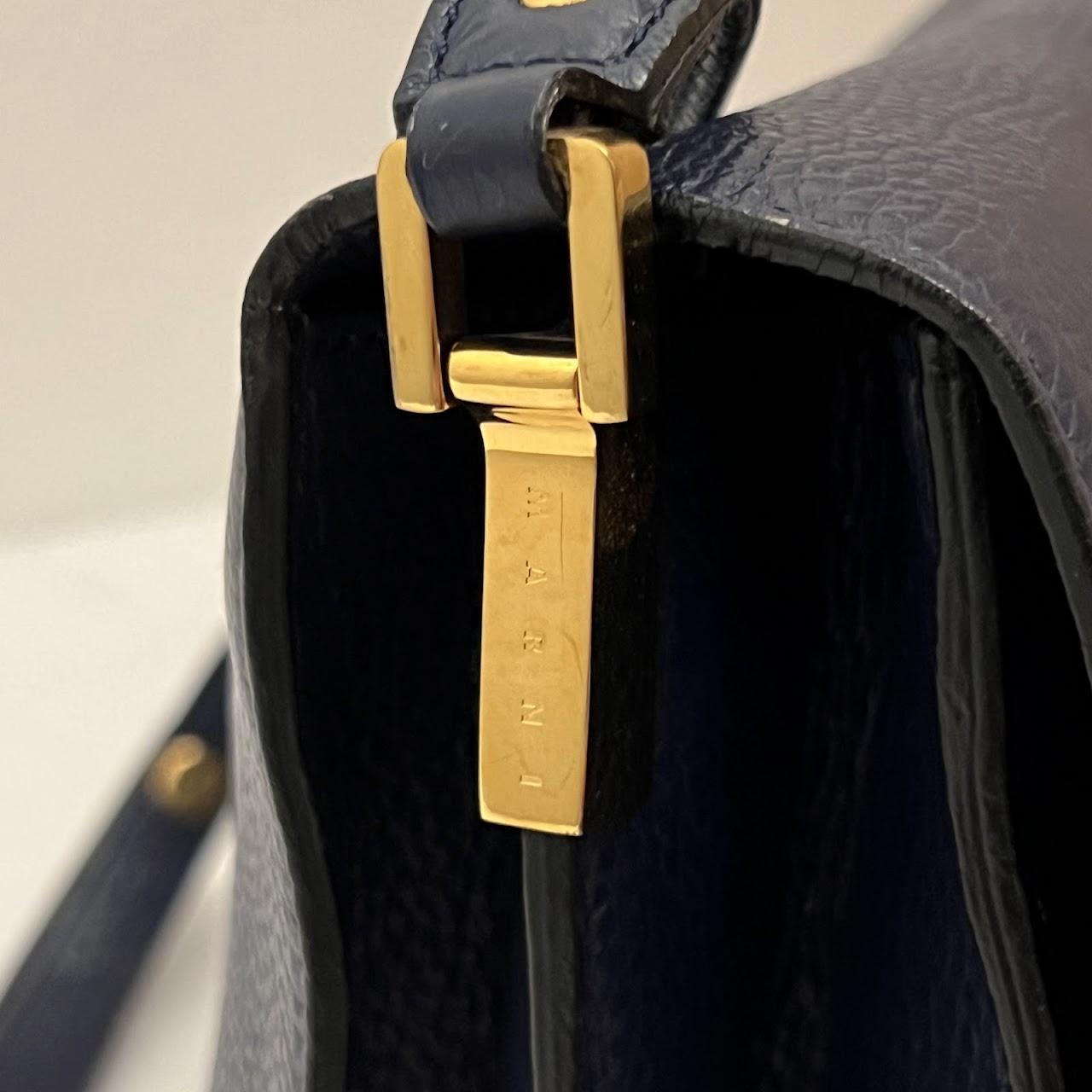 Marni Midnight Blue Leather Shoulder Bag