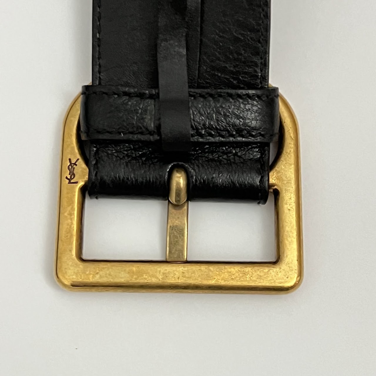 Yves Saint Laurent Rive Gauche Wide Leather Belt