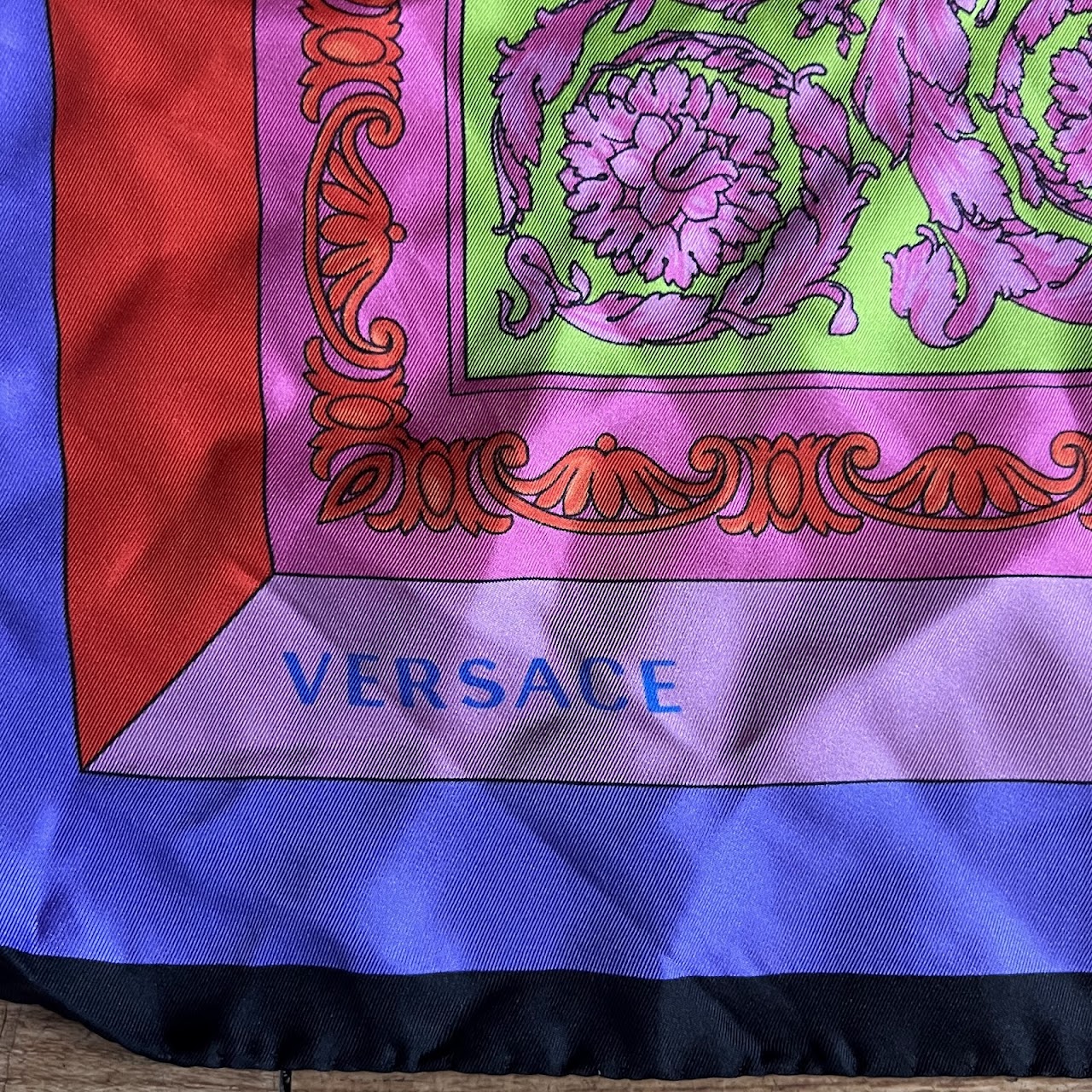 Versace Four-Panel Baroque Medusa Print Silk Scarf