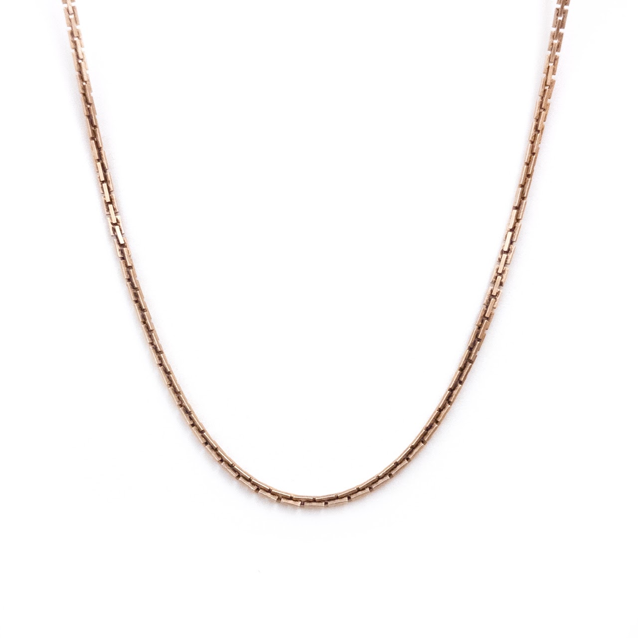 14K Gold Square Link Box Chain Necklace
