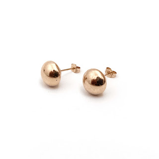 10K Gold Button Earrings