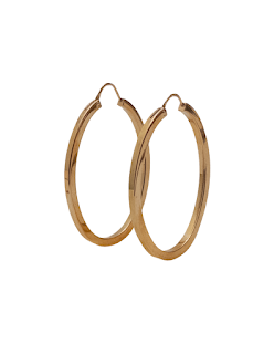 18K Gold Oval Hoop Earrings