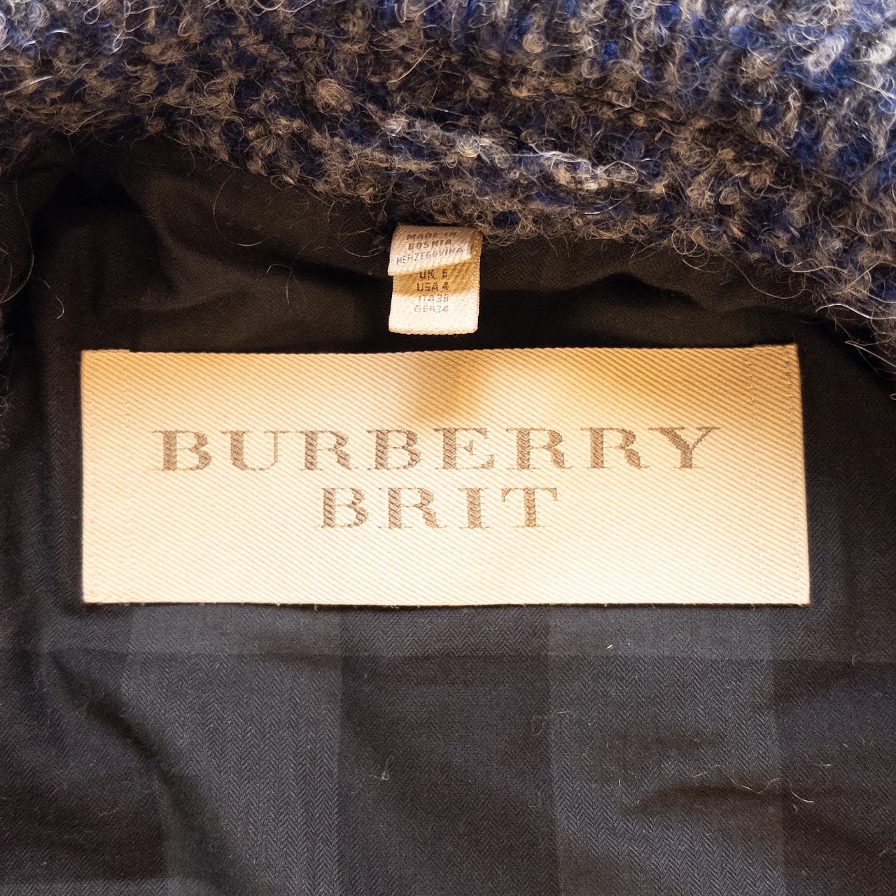 Burberry Brit Wool, Alpaca and Mohair Blend Tweed Overcoat