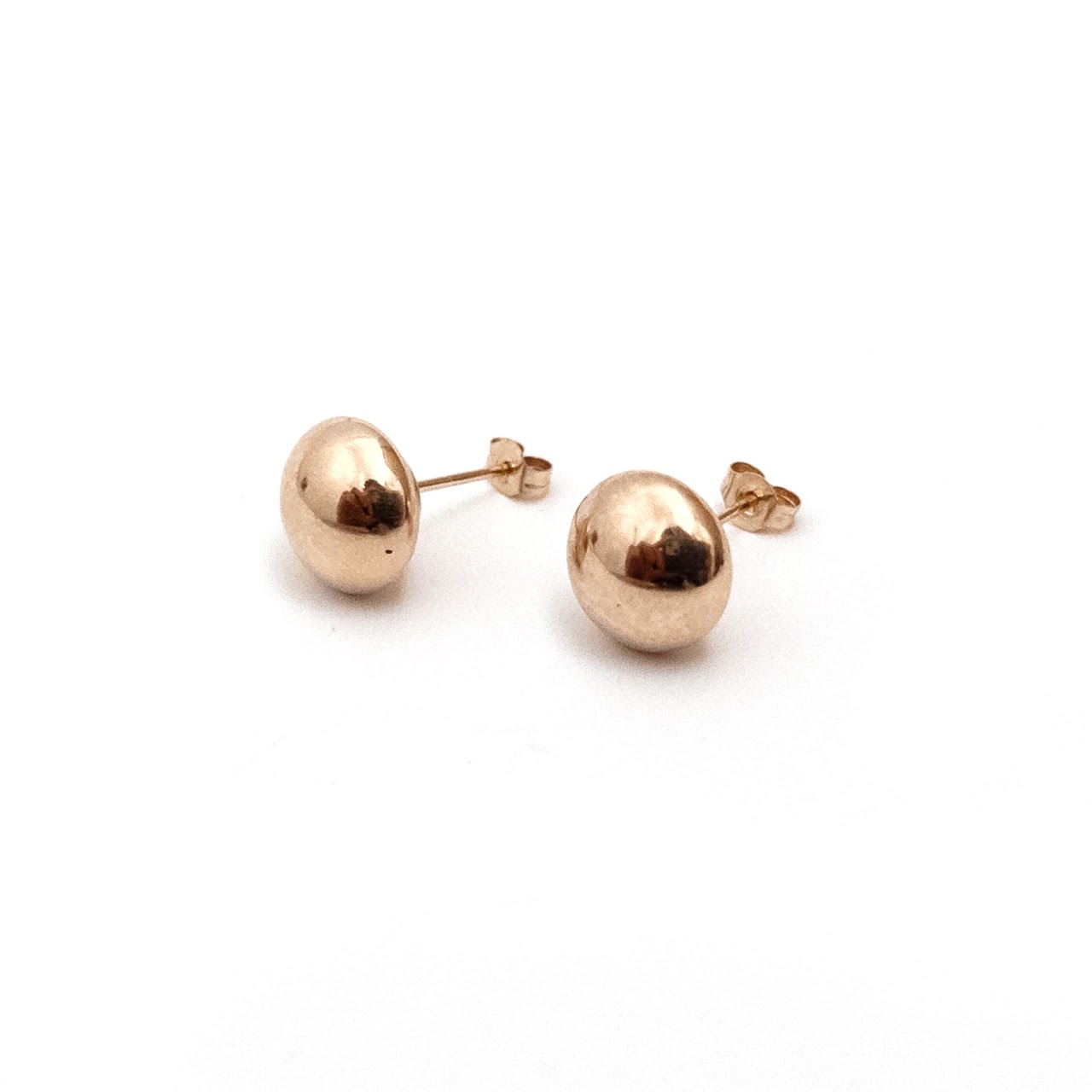 10K Gold Button Earrings