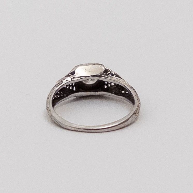 Platinum and Diamond Solitaire Antique Ring