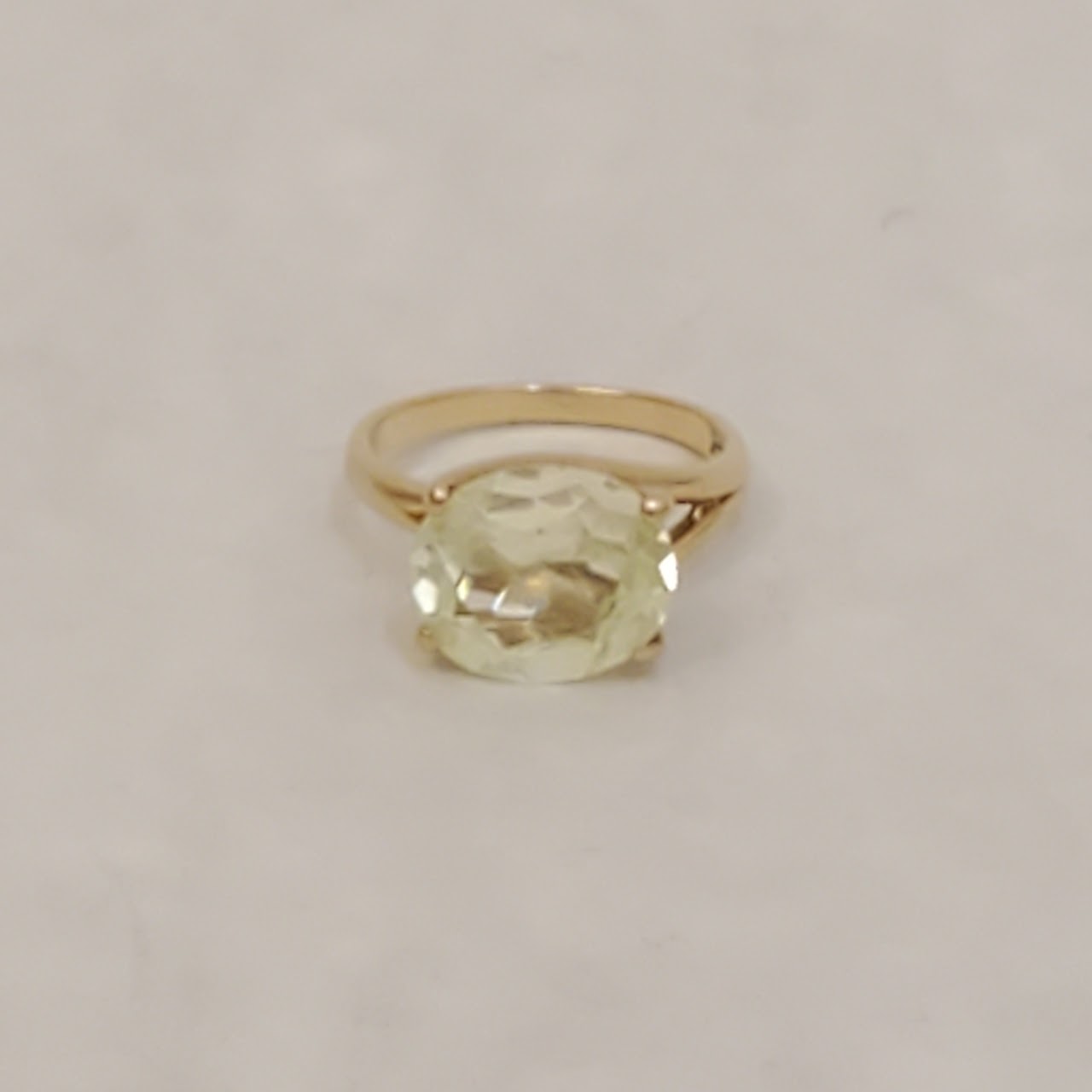 14K Gold & Green Quartz Ring