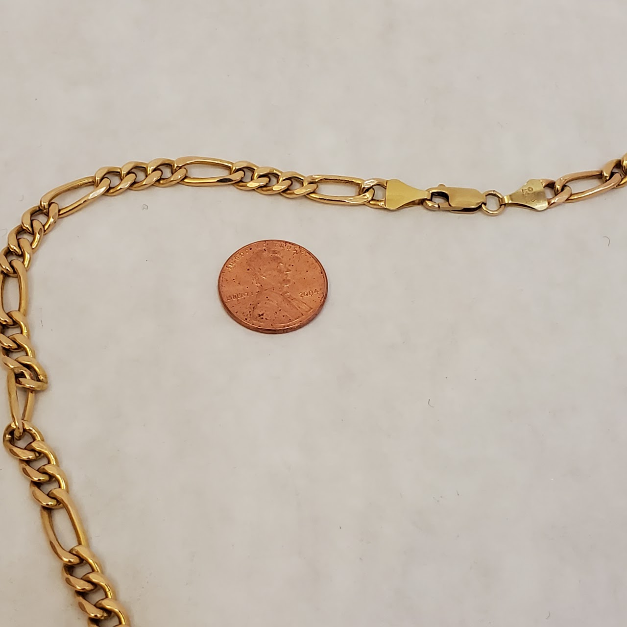14K Gold Figaro Chain  Necklace
