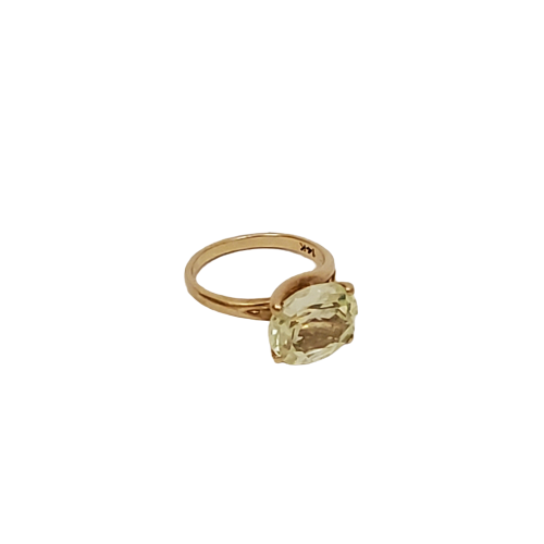 14K Gold & Green Quartz Ring