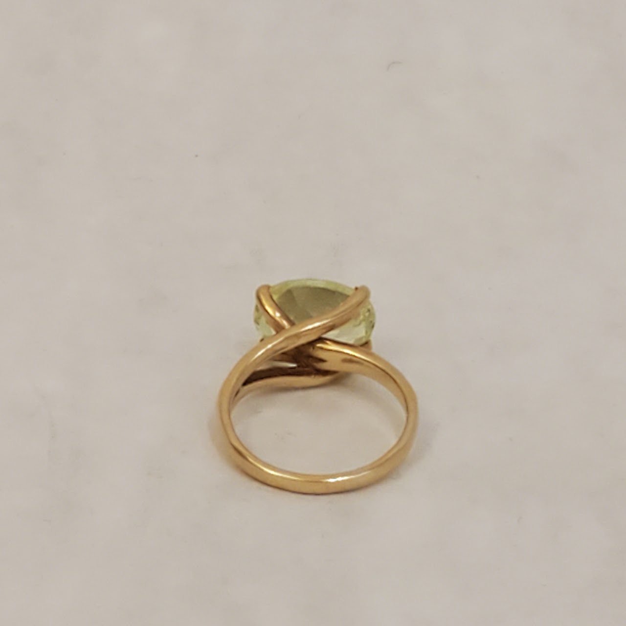 14K Gold & Green Quartz Ring