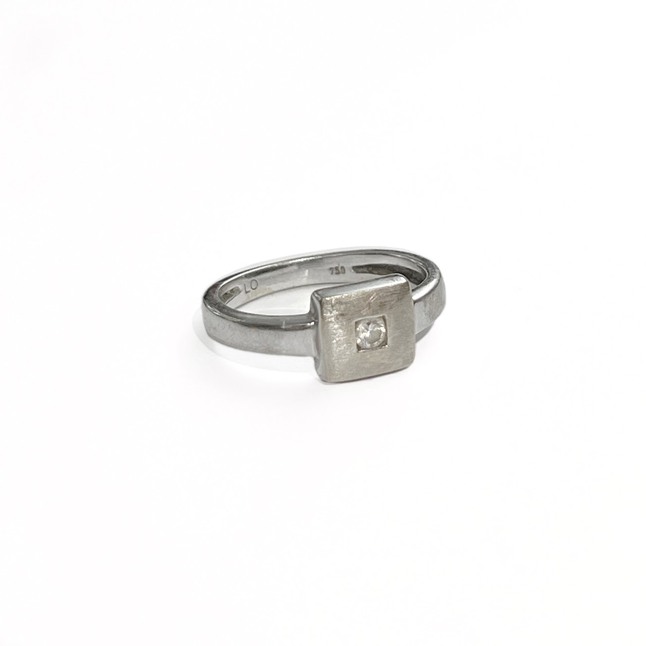 18K White Gold & Diamond Square Ring