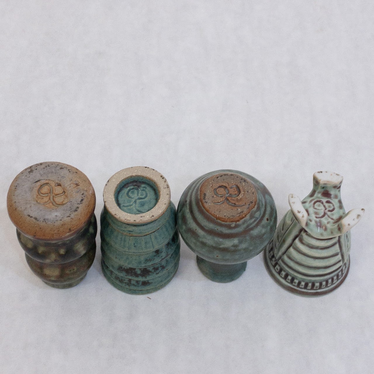 Ceramic Signed Bud Vase Lot