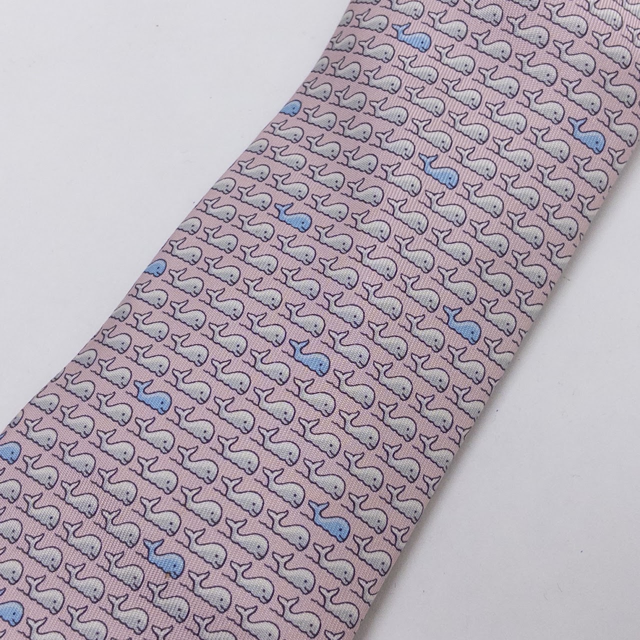 Hermès Whale Pattern Silk Tie