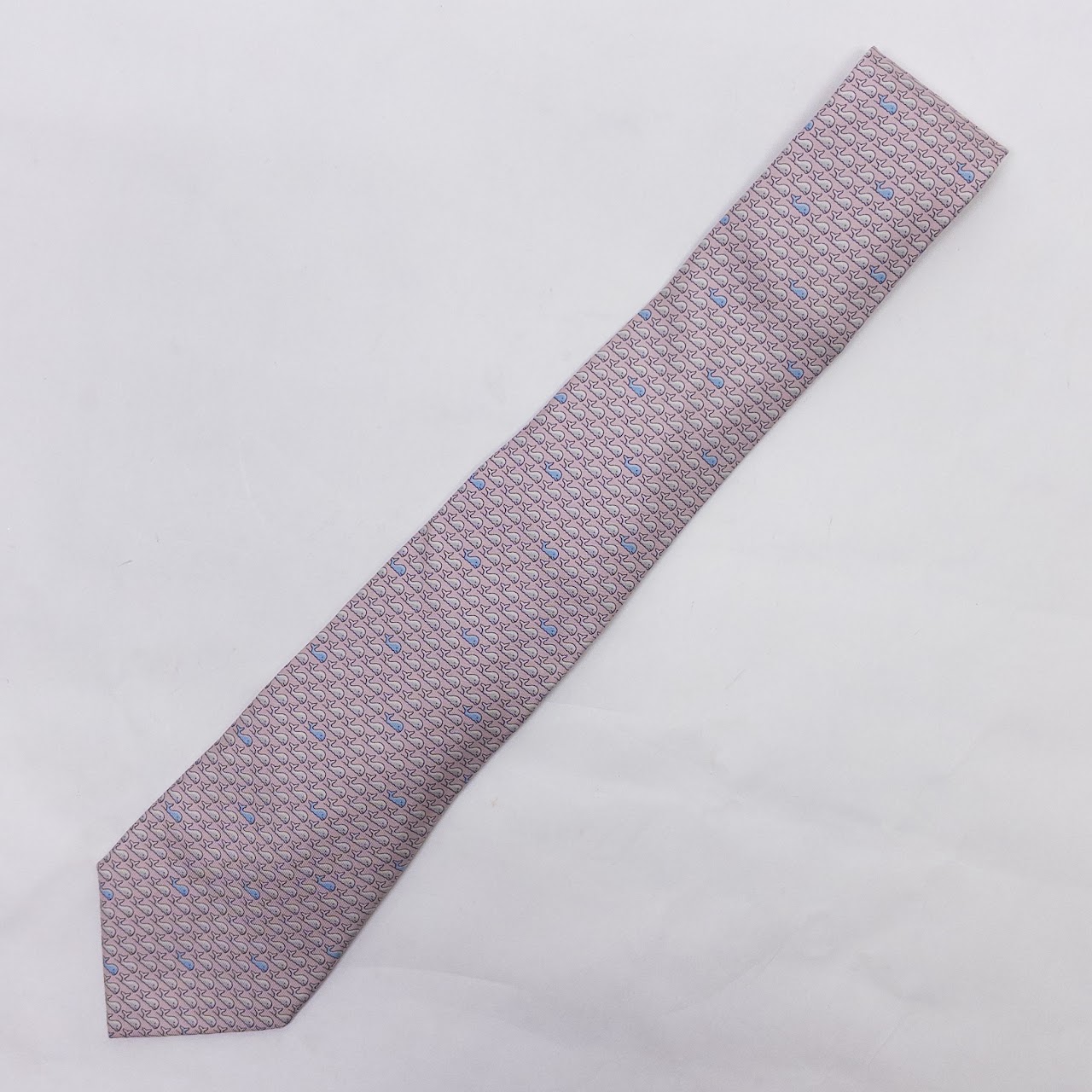 Hermès Whale Pattern Silk Tie