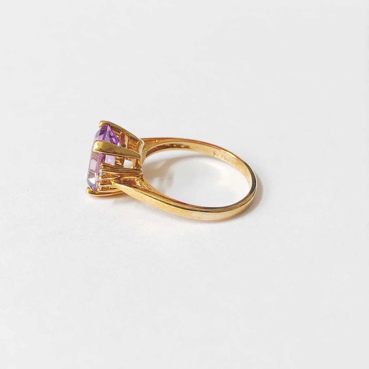 10K Gold, Purple Accent & Diamond Ring