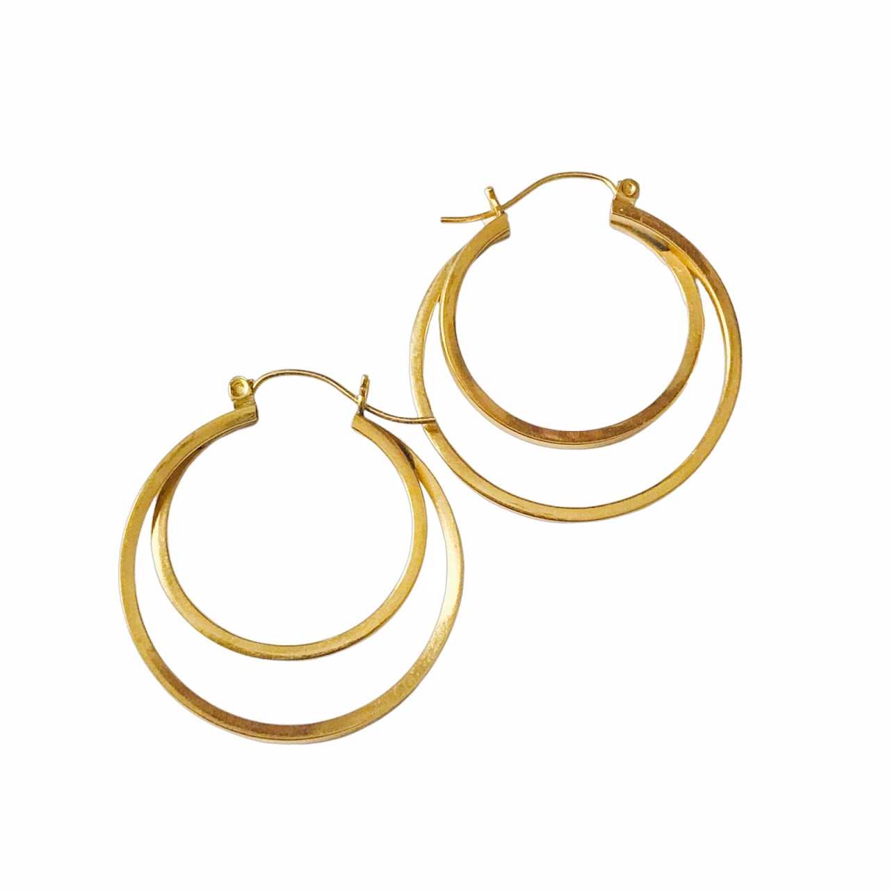 14K Gold Double Hoop Earrings