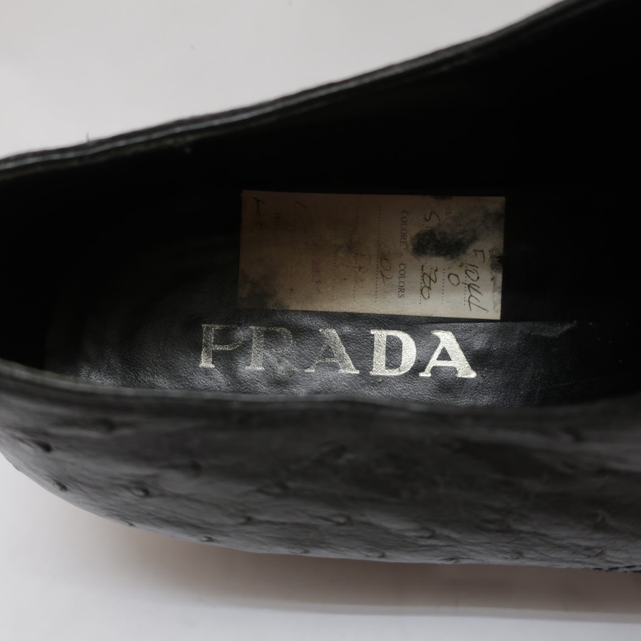 Prada Ostrich Leather Split-Toe Oxfords