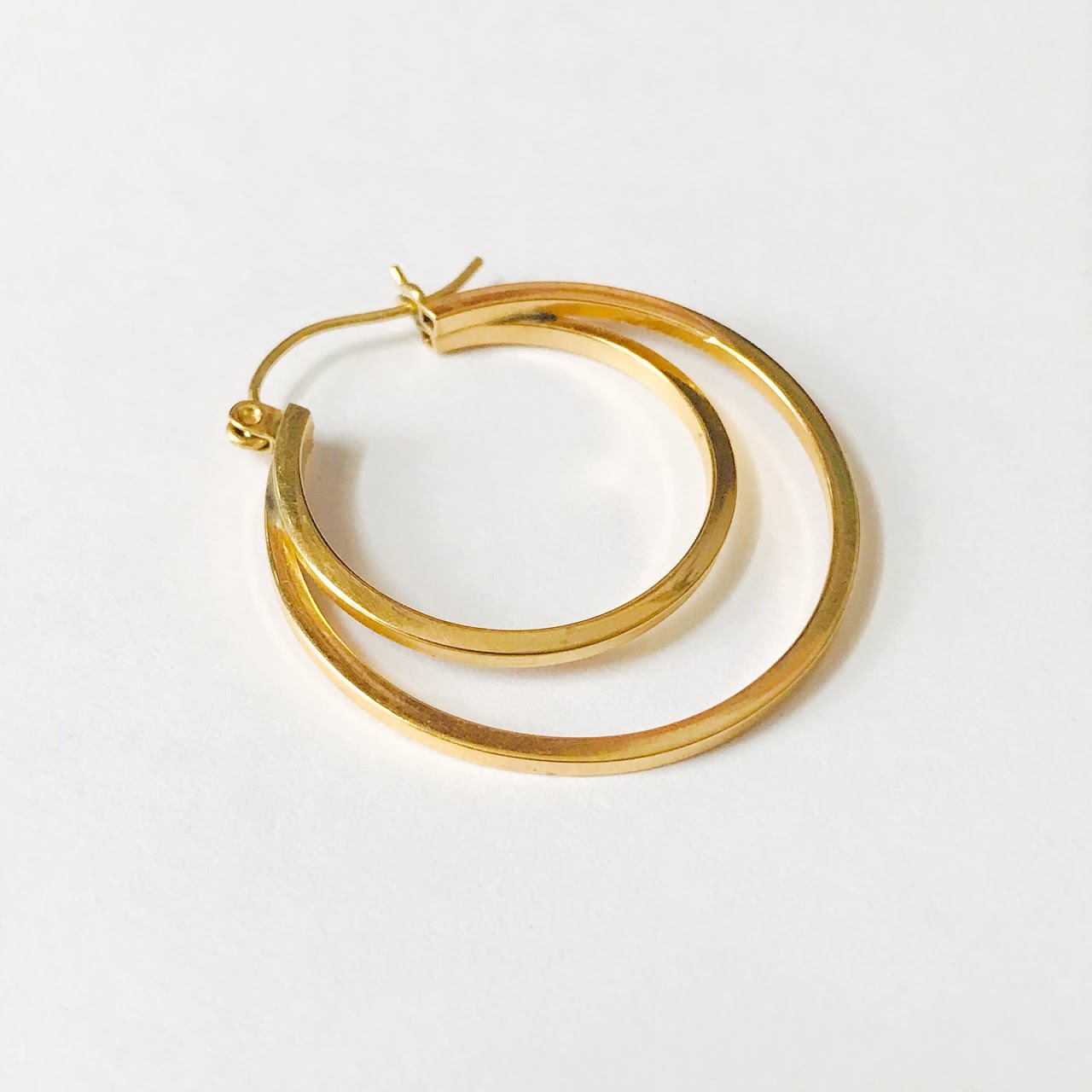 14k Gold Double Hoop Earrings 6593