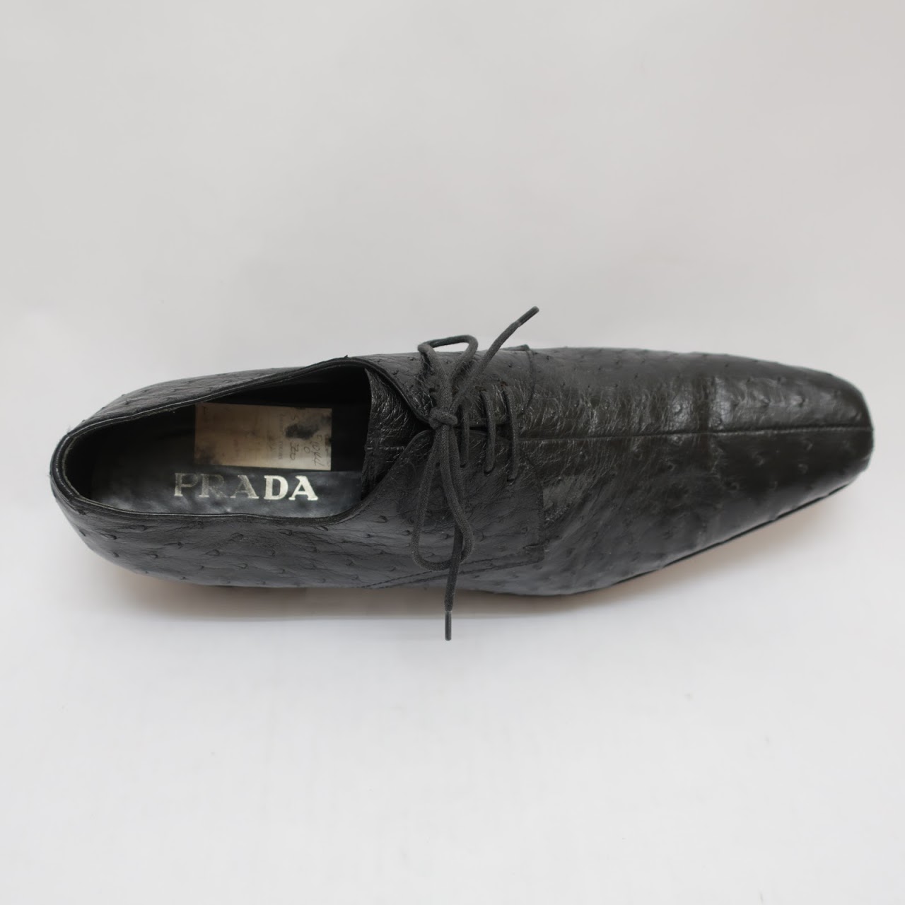 Prada Ostrich Leather Split-Toe Oxfords