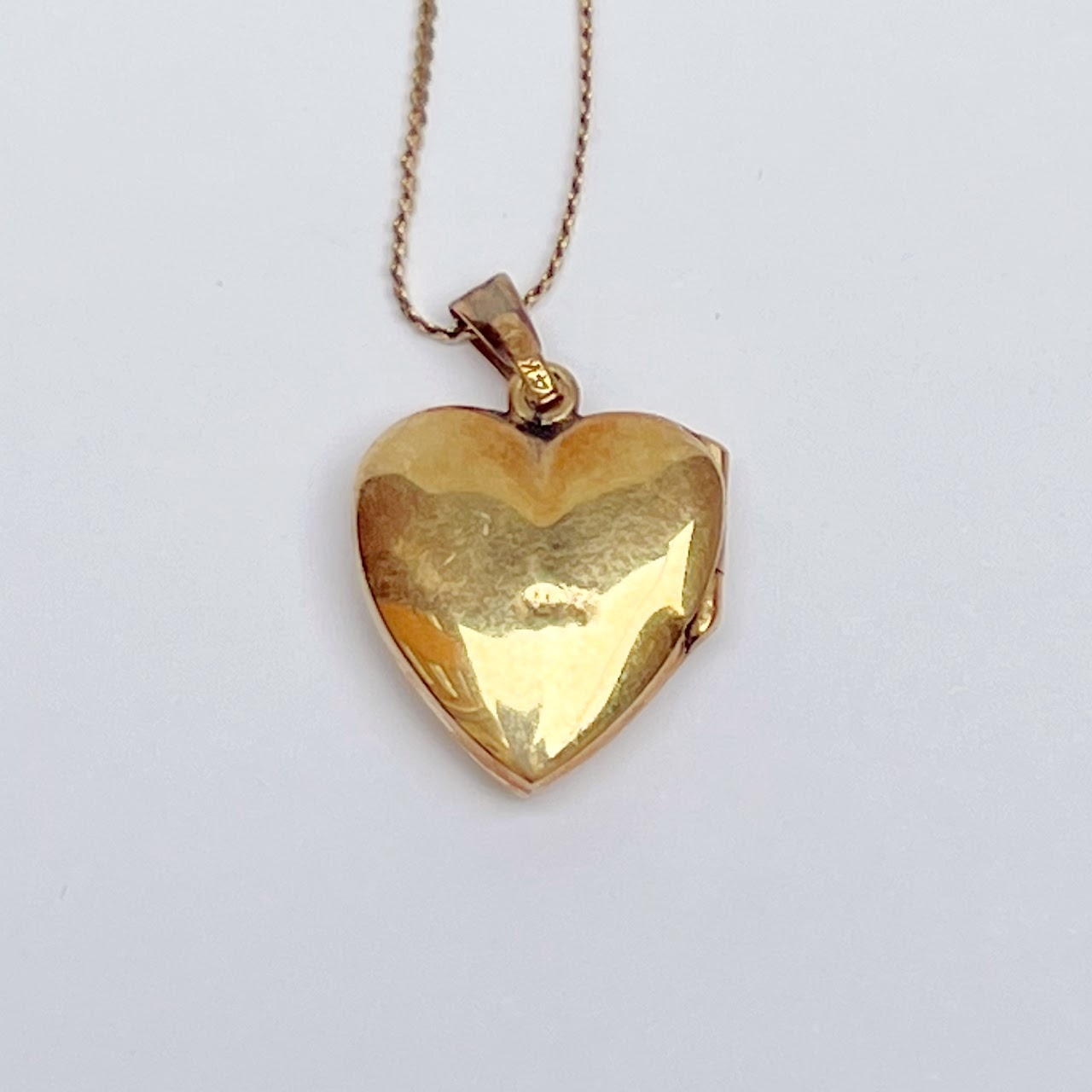 14K Gold Heart Locket Necklace