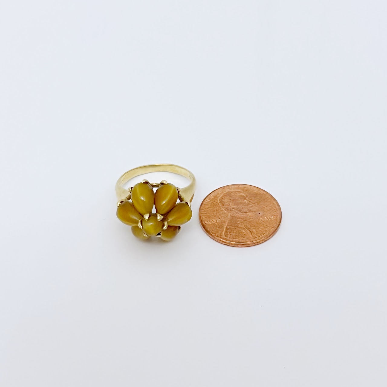 14K Gold & Resin Cabochon Ring