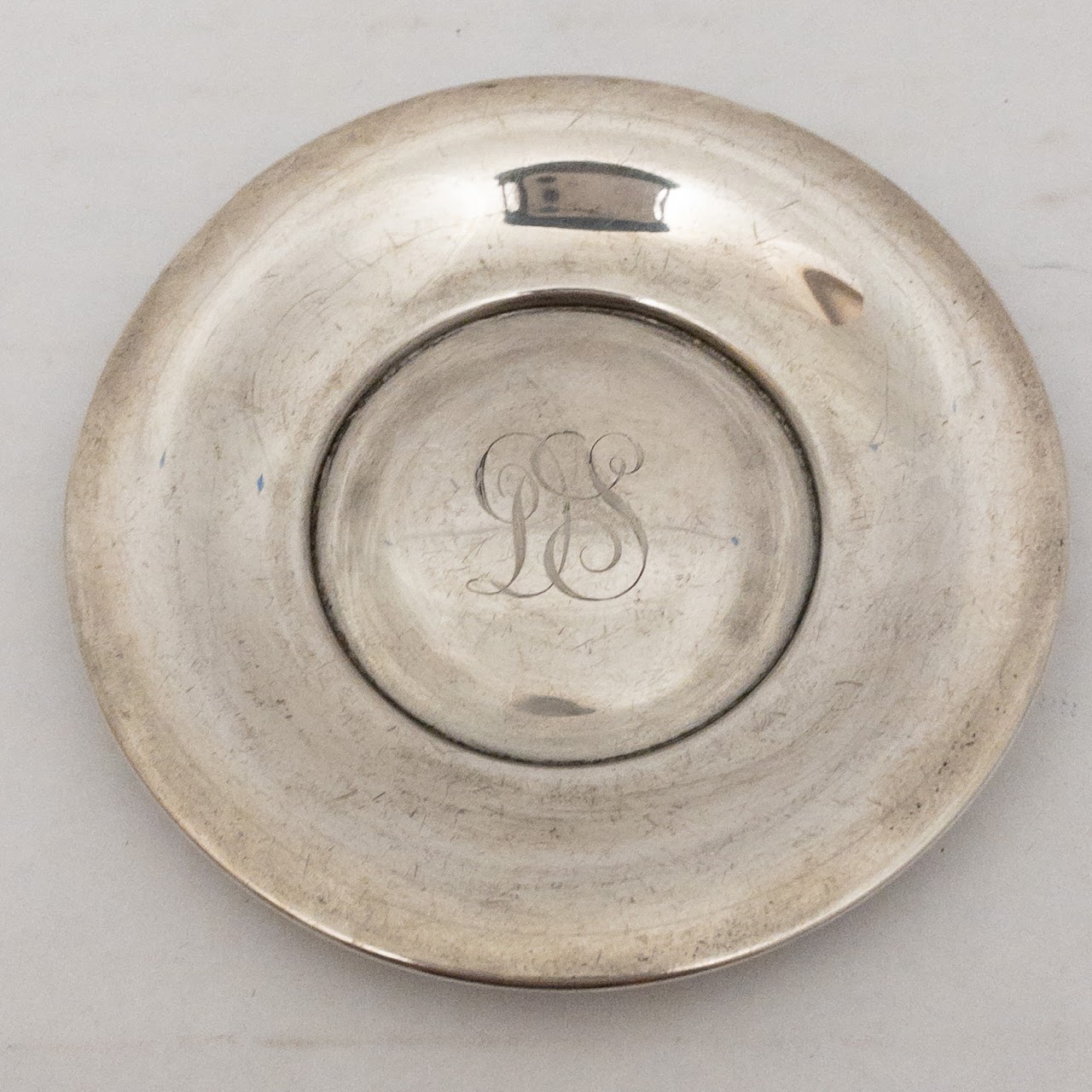 Sterling Silver Monogrammed Miniature Plate Set