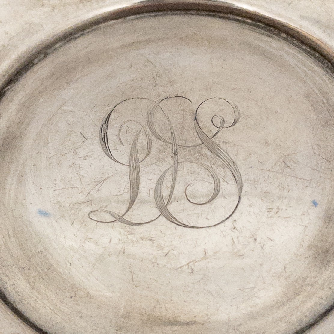 Sterling Silver Monogrammed Miniature Plate Set