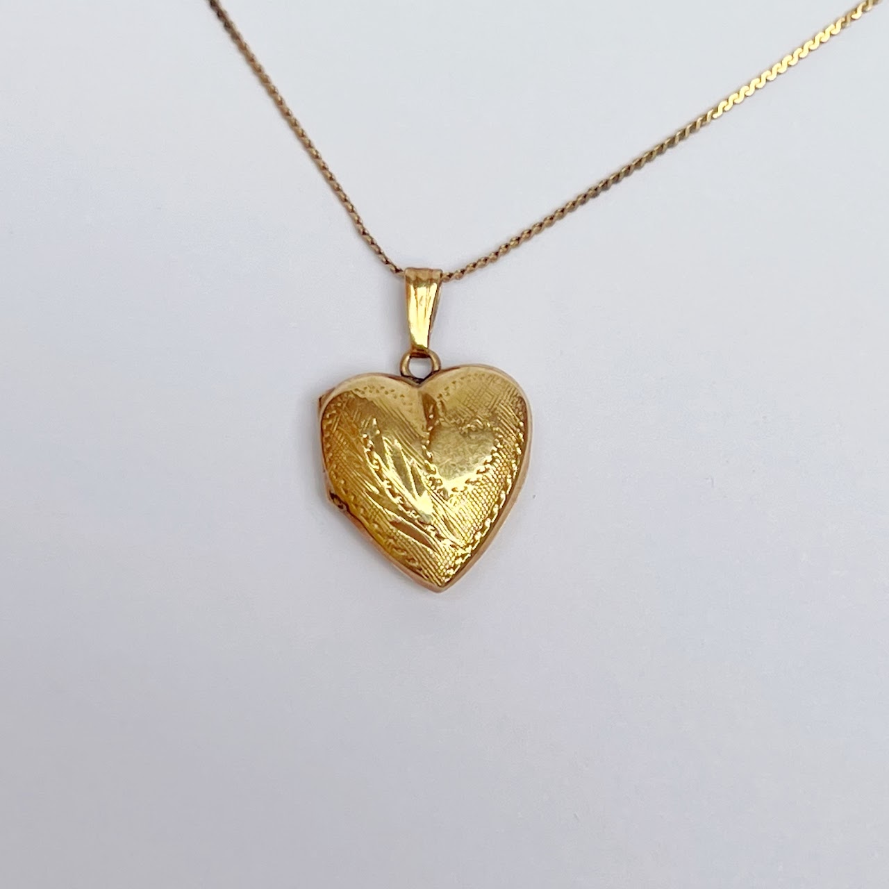 14K Gold Heart Locket Necklace